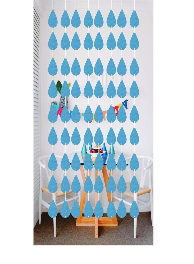 Incrizma 8 Strings Raindrop Garland Baby Shower Wedding Birthday Party Decorations Felt Bunting Raindrop Banners Flags Garlands (Aqua Blue) - Image 3